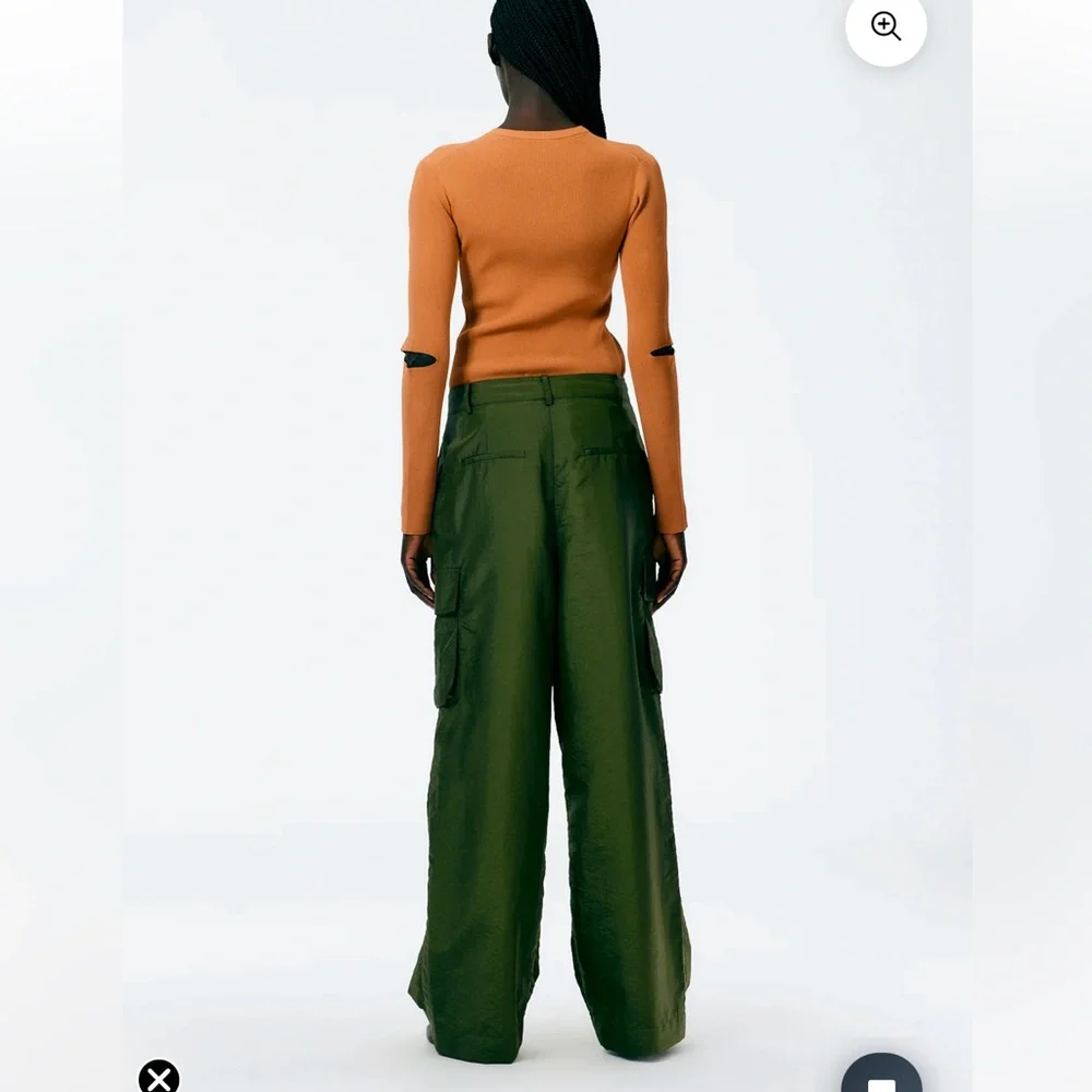 Tibi Olive Green Nylon Cargo Pants - Picture 7 of 9